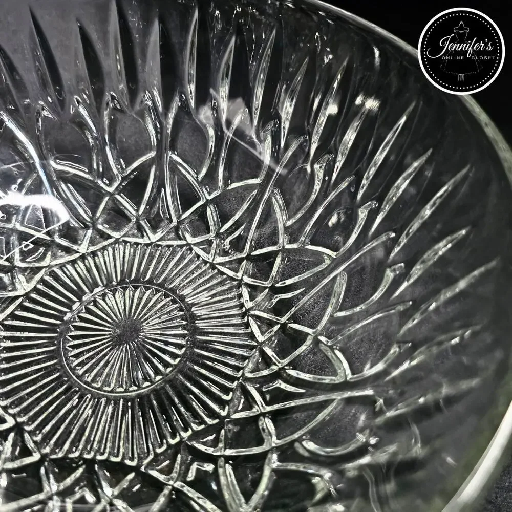 Pasari Indonesia Vintage Pretzel Clear Pressed Glass Serving Bowl